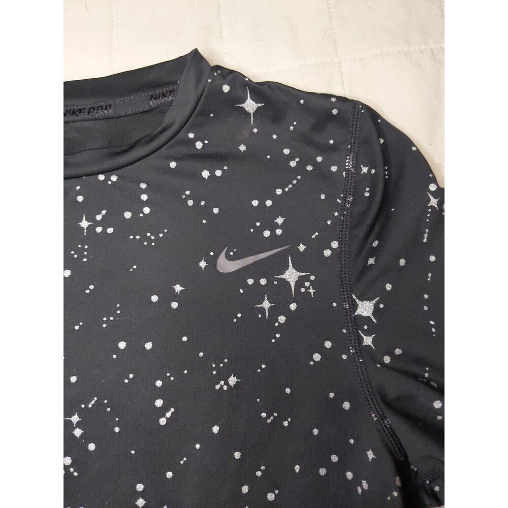 Nike Women's Small 3pc Bundle Sports Bras Star Print Top Black Silver Set - Picture 8 of 14